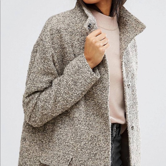 ASOS Jackets & Blazers - Asos Oversized Wool Blend Coat with Funnel Neck
